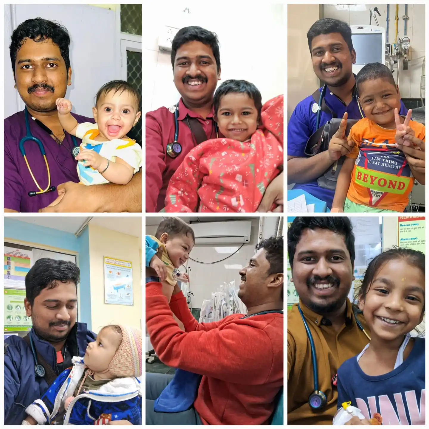 Dr. RMD with child patients at RML Hospital